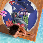 Australian National Flag Day Beach Blanket Palm Cockatoo Proud Of Our Flag