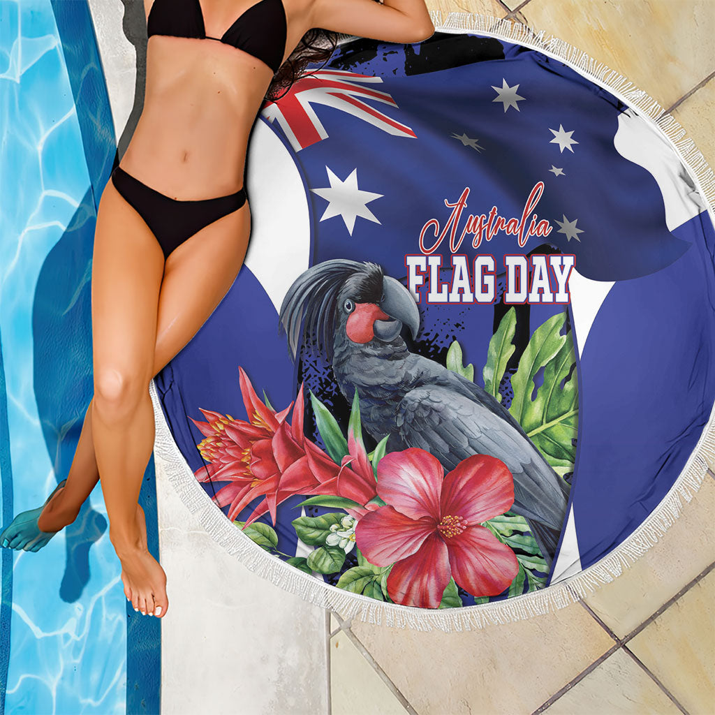 Australian National Flag Day Beach Blanket Palm Cockatoo Proud Of Our Flag