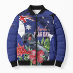 Australian National Flag Day Bomber Puffer Jacket Palm Cockatoo Proud Of Our Flag
