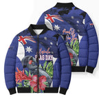 Australian National Flag Day Bomber Puffer Jacket Palm Cockatoo Proud Of Our Flag