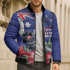 Australian National Flag Day Bomber Puffer Jacket Palm Cockatoo Proud Of Our Flag