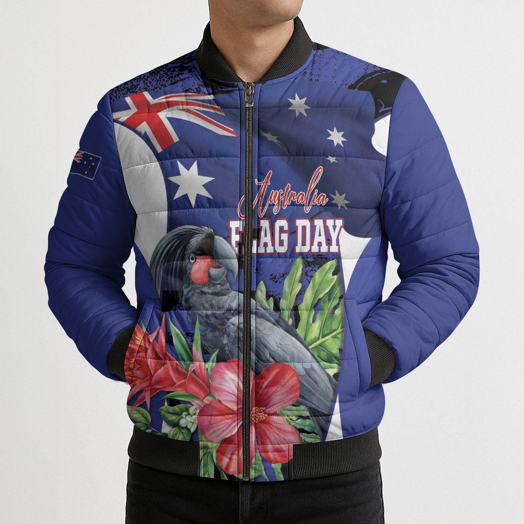 Australian National Flag Day Bomber Puffer Jacket Palm Cockatoo Proud Of Our Flag
