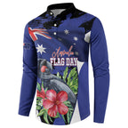 Australian National Flag Day Button Sweatshirt Palm Cockatoo Proud Of Our Flag