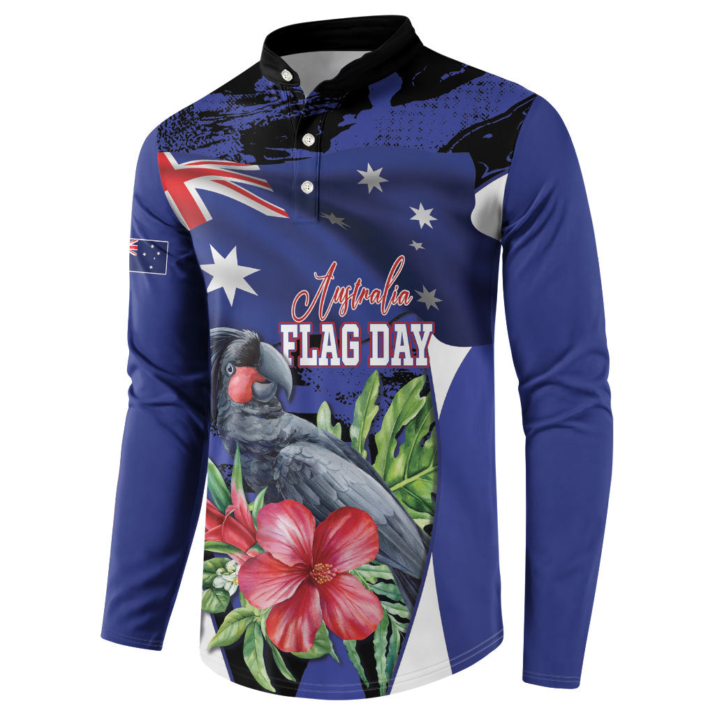 Australian National Flag Day Button Sweatshirt Palm Cockatoo Proud Of Our Flag