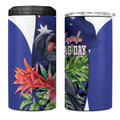 Australian National Flag Day 4 in 1 Can Cooler Tumbler Palm Cockatoo Proud Of Our Flag