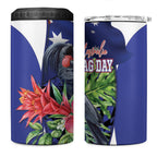 Australian National Flag Day 4 in 1 Can Cooler Tumbler Palm Cockatoo Proud Of Our Flag