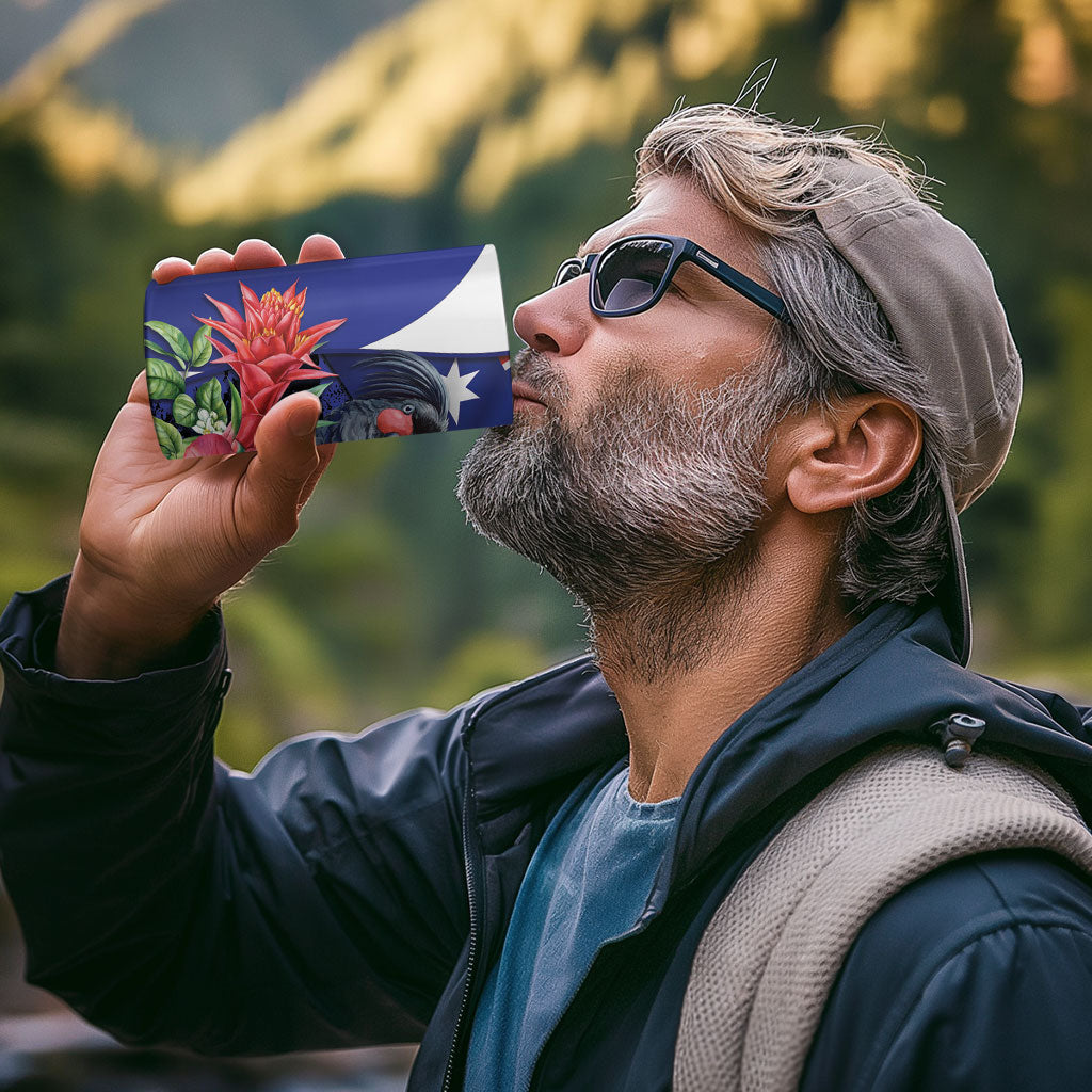 Australian National Flag Day 4 in 1 Can Cooler Tumbler Palm Cockatoo Proud Of Our Flag