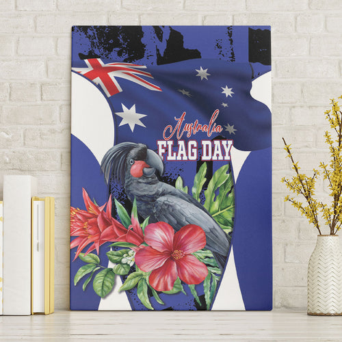 Australian National Flag Day Canvas Wall Art Palm Cockatoo Proud Of Our Flag