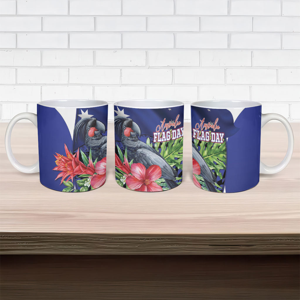 Australian National Flag Day Ceramic Mug Palm Cockatoo Proud Of Our Flag