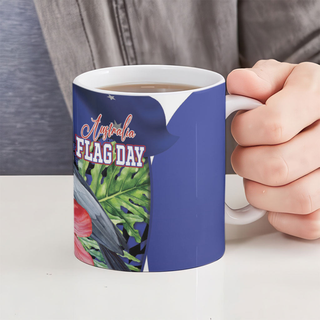 Australian National Flag Day Ceramic Mug Palm Cockatoo Proud Of Our Flag