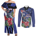 Australian National Flag Day Couples Matching Off Shoulder Maxi Dress and Long Sleeve Button Shirt Palm Cockatoo Proud Of Our Flag