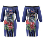 Australian National Flag Day Couples Matching Off The Shoulder Long Sleeve Dress and Hawaiian Shirt Palm Cockatoo Proud Of Our Flag
