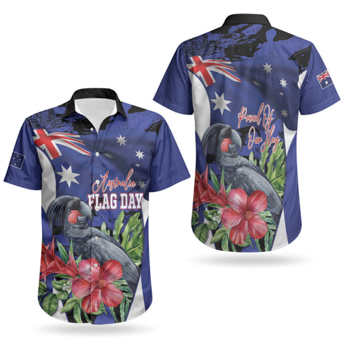 Australian National Flag Day Couples Matching Puletasi and Hawaiian Shirt Palm Cockatoo Proud Of Our Flag