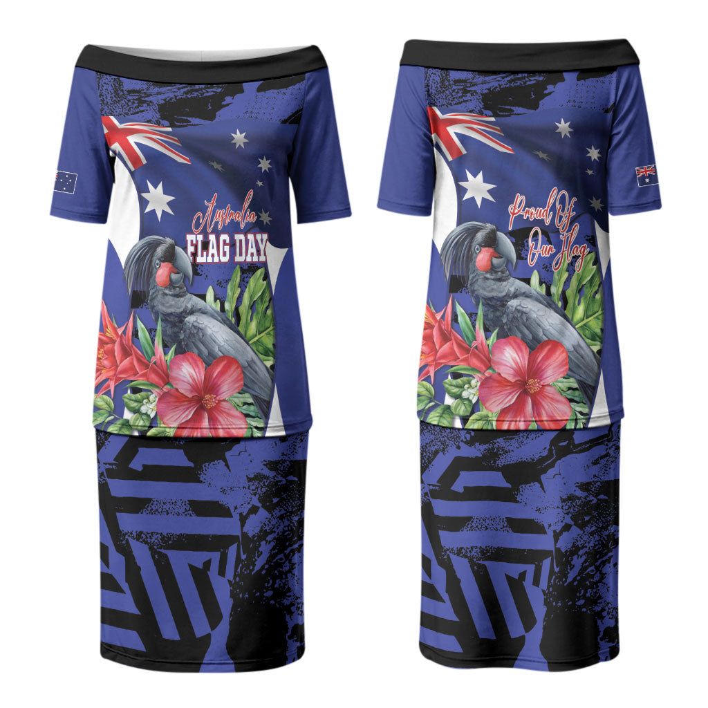 Australian National Flag Day Couples Matching Puletasi and Hawaiian Shirt Palm Cockatoo Proud Of Our Flag