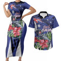 Australian National Flag Day Couples Matching Short Sleeve Bodycon Dress and Hawaiian Shirt Palm Cockatoo Proud Of Our Flag
