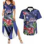Australian National Flag Day Couples Matching Summer Maxi Dress and Hawaiian Shirt Palm Cockatoo Proud Of Our Flag