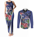 Australian National Flag Day Couples Matching Tank Maxi Dress and Long Sleeve Button Shirt Palm Cockatoo Proud Of Our Flag