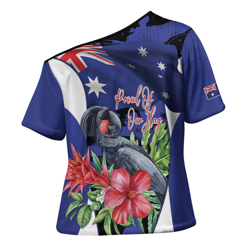Australian National Flag Day Cross Shoulder Shirt Palm Cockatoo Proud Of Our Flag