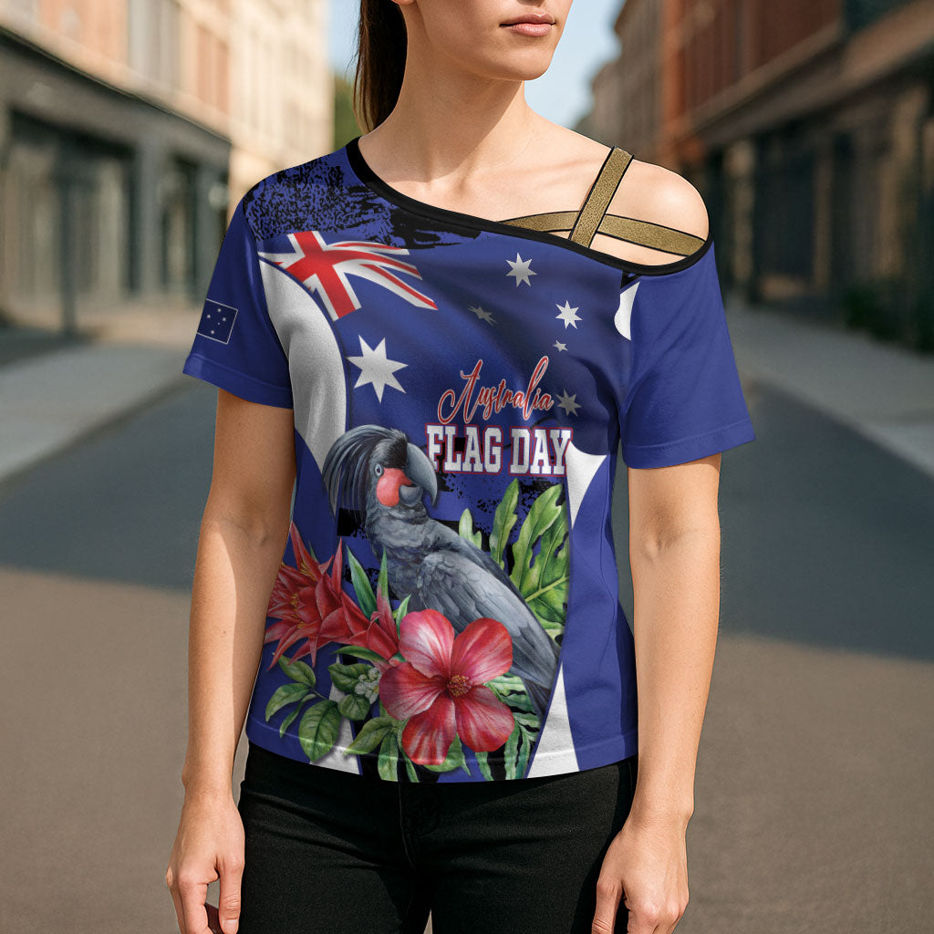 Australian National Flag Day Cross Shoulder Shirt Palm Cockatoo Proud Of Our Flag