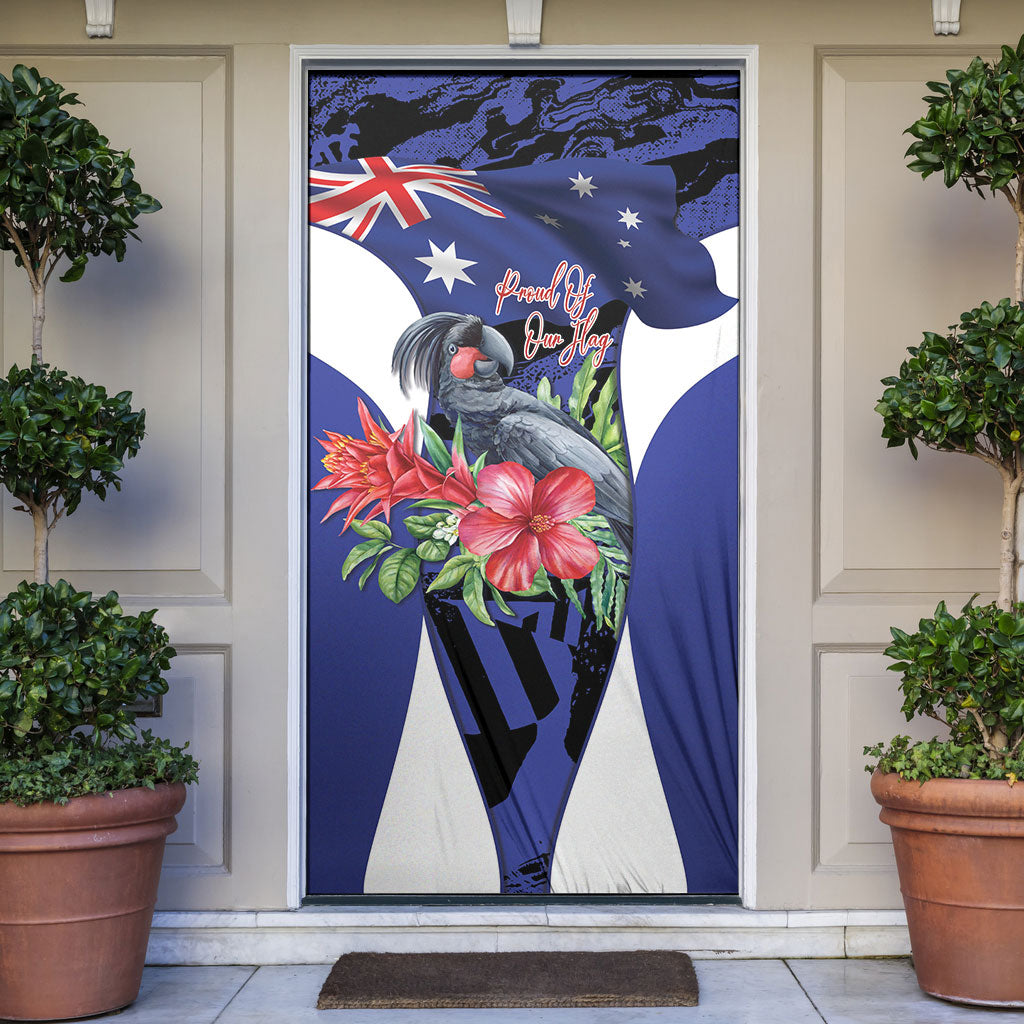 Australian National Flag Day Door Cover Palm Cockatoo Proud Of Our Flag