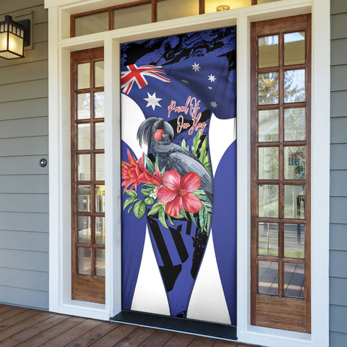 Australian National Flag Day Door Cover Palm Cockatoo Proud Of Our Flag