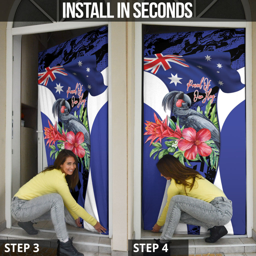 Australian National Flag Day Door Cover Palm Cockatoo Proud Of Our Flag