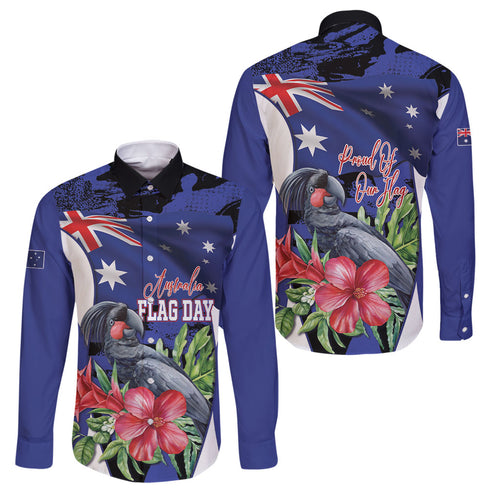 Australian National Flag Day Family Matching Off Shoulder Maxi Dress and Hawaiian Shirt Palm Cockatoo Proud Of Our Flag