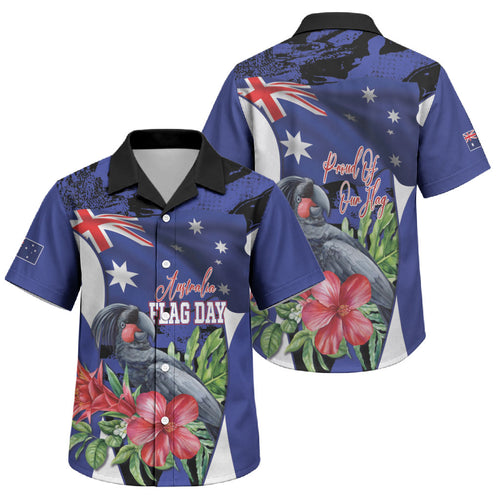Australian National Flag Day Family Matching Off Shoulder Maxi Dress and Hawaiian Shirt Palm Cockatoo Proud Of Our Flag