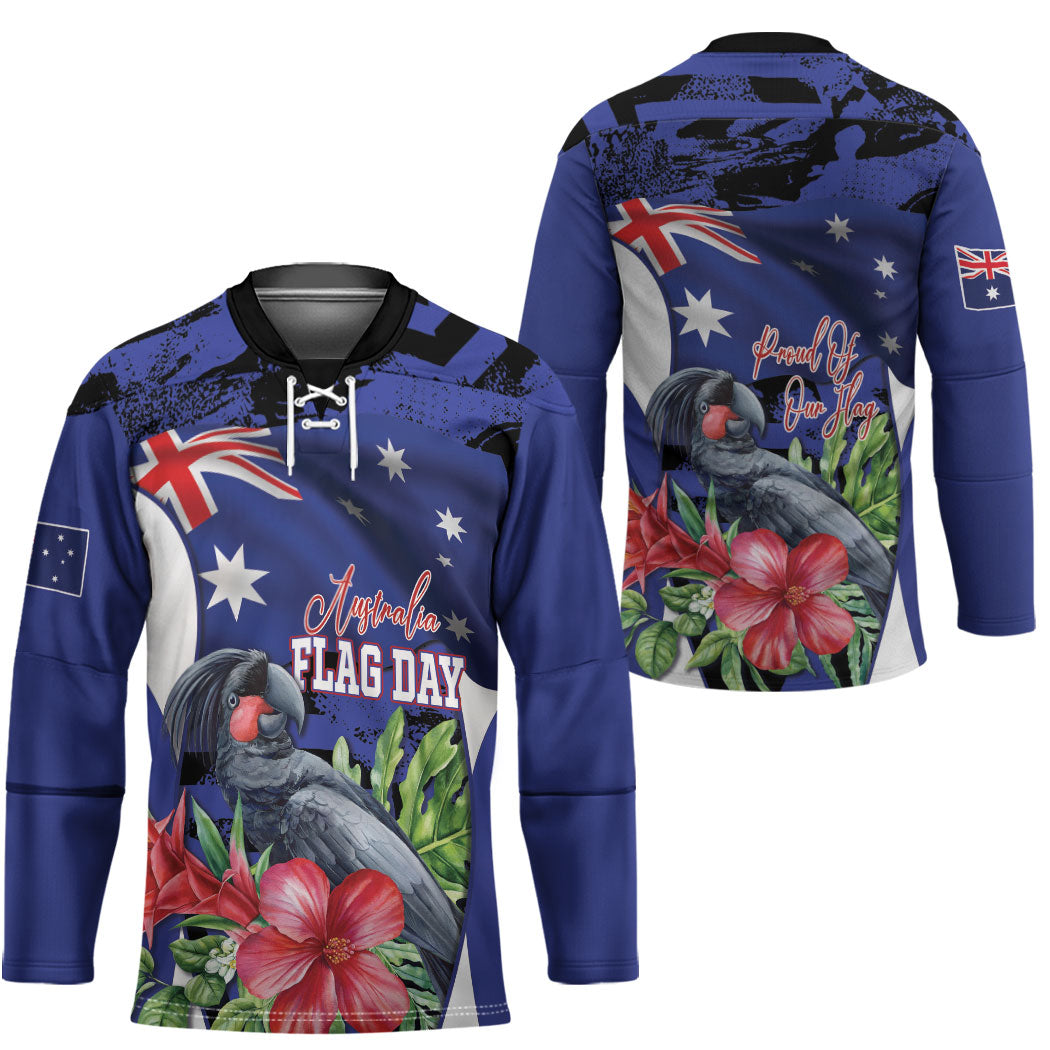 Australian National Flag Day Hockey Jersey Palm Cockatoo Proud Of Our Flag