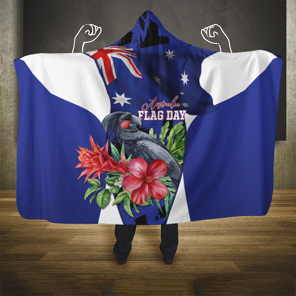 Australian National Flag Day Hooded Blanket Palm Cockatoo Proud Of Our Flag