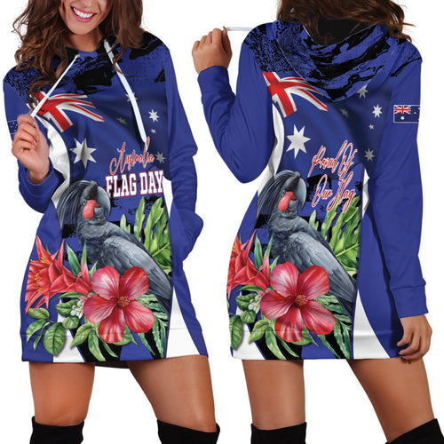Australian National Flag Day Hoodie Dress Palm Cockatoo Proud Of Our Flag