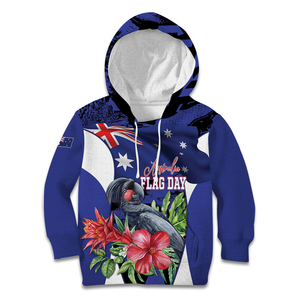 Australian National Flag Day Kid Hoodie Palm Cockatoo Proud Of Our Flag