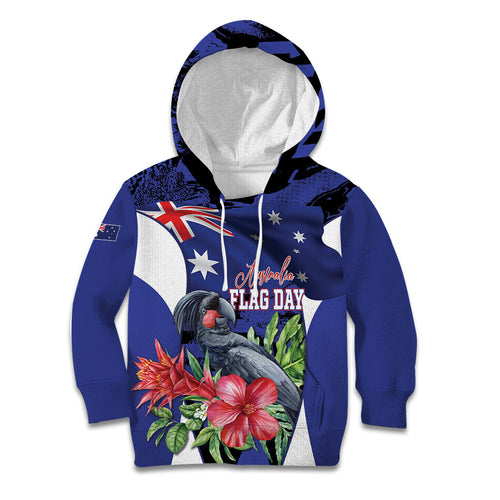 Australian National Flag Day Kid Hoodie Palm Cockatoo Proud Of Our Flag