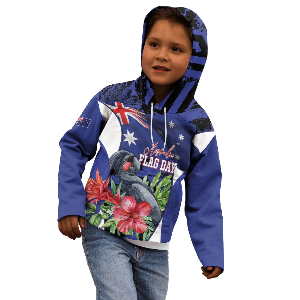 Australian National Flag Day Kid Hoodie Palm Cockatoo Proud Of Our Flag