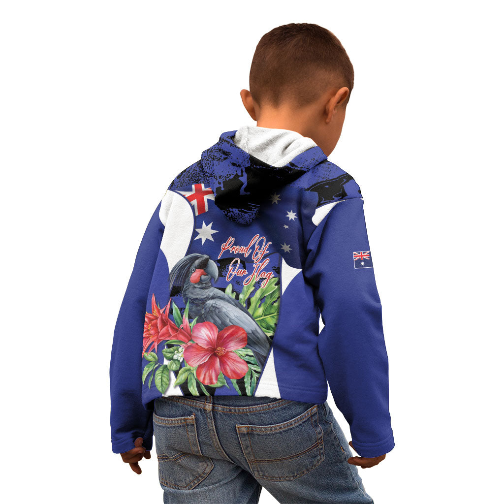 Australian National Flag Day Kid Hoodie Palm Cockatoo Proud Of Our Flag