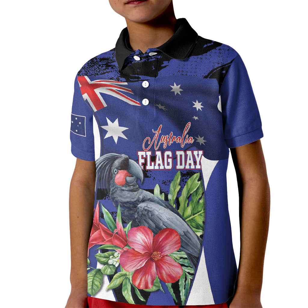 Australian National Flag Day Kid Polo Shirt Palm Cockatoo Proud Of Our Flag