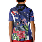 Australian National Flag Day Kid Polo Shirt Palm Cockatoo Proud Of Our Flag