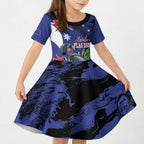 Australian National Flag Day Kid Short Sleeve Dress Palm Cockatoo Proud Of Our Flag