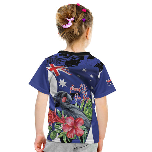 Australian National Flag Day Kid T Shirt Palm Cockatoo Proud Of Our Flag