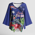 Australian National Flag Day Kimono Sleeve Blouse Palm Cockatoo Proud Of Our Flag