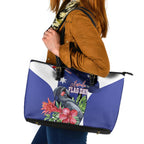 Australian National Flag Day Leather Tote Bag Palm Cockatoo Proud Of Our Flag