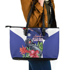 Australian National Flag Day Leather Tote Bag Palm Cockatoo Proud Of Our Flag