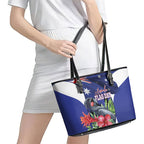Australian National Flag Day Leather Tote Bag Palm Cockatoo Proud Of Our Flag