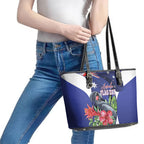 Australian National Flag Day Leather Tote Bag Palm Cockatoo Proud Of Our Flag