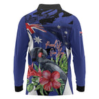 Australian National Flag Day Long Sleeve Polo Shirt Palm Cockatoo Proud Of Our Flag