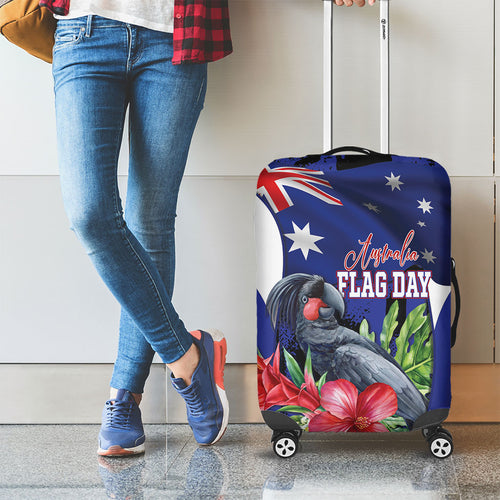 Australian National Flag Day Luggage Cover Palm Cockatoo Proud Of Our Flag