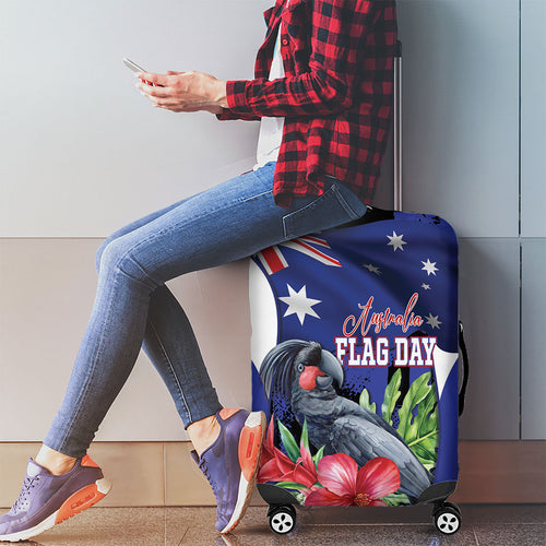 Australian National Flag Day Luggage Cover Palm Cockatoo Proud Of Our Flag