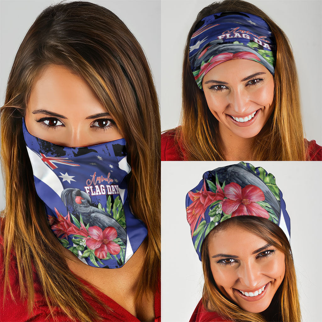 Australian National Flag Day Neck Gaiter Palm Cockatoo Proud Of Our Flag