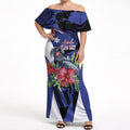Australian National Flag Day Off Shoulder Maxi Dress Palm Cockatoo Proud Of Our Flag