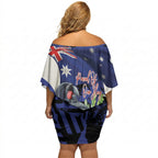 Australian National Flag Day Off Shoulder Short Dress Palm Cockatoo Proud Of Our Flag